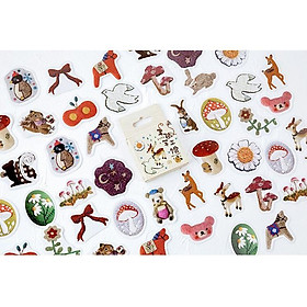 Bộ 46 Sticker Động Vật & Cây Cối Mùa Đông Tuyết Rơi E62