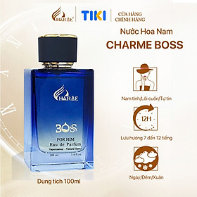 Nước hoa nam cao cấp, Charme Boss, nước hoa phương đông, hương thơm mạnh mẽ, lưu hương lâu, dành cho nam, 100ml