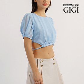 GIGI - Áo croptop nữ cổ tròn tay ngắn thắt eo nữ tính G1106T221257