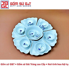 Bộ mặt trời vẽ xương cá Gốm Sứ G&T