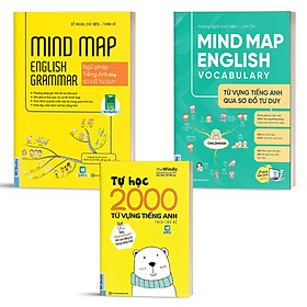 Sách combo mindmap english và tự học 2000 từ vựng tiếng anh cơ bản kèm app học online