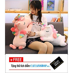 gấu bông CATAN shop,Gối mền kỳ lân 3 trong 1 siêu cute,nỉ nhung cực mịn,chăn gối văn phòng unicorn ngựa 1 sừng, quà tặng