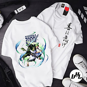 Áo thun trắng Anime, Manga Naruto Roronoa Zoro, Unisex Nam Nữ có Size áo từ 25-95kg