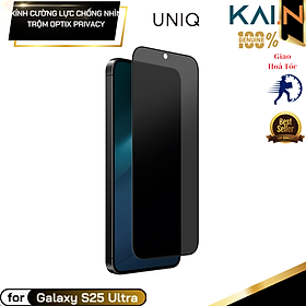 Mua Kính Cường Lực Chống Nhìn Trộm Kèm Khung Dán Cho Samsung Galaxy S25 Ultra  UNIQ OPTIX PRIVACY  Nhận Vân Tay_ Hàng Chính Hãng