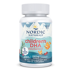 Nordic Naturals Children's DHA 180 viên nang mềm vị dâu, Phát triển trí não khỏe mạnh và cải thiện chức năng hệ miễn dịch - Hàng Chính Hãng