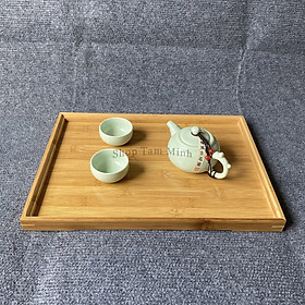 Mua Khay Trà Tre hình chữ nhật Kích thước 37*26*2 5cm  làm bằng Gỗ Tre bền  sáng đẹp - Khay đựng Bánh Kẹo  Hoa Quả (Tặng 1 khăn lau bàn trà)