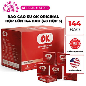 Bao cao su OK không mùi original – hộp 144 cái (48 hộp nhỏ)