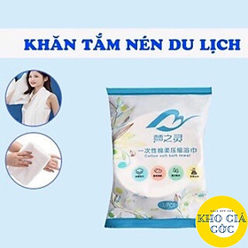 Combo 3 Khăn Tắm VIÊN NÉN du lịch (70x140cm) dùng một lần, Khăn tắm cotton tiện lợi-giao màu ngẫu nhiên