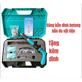 Máy bắn đinh súng bắn đinh betong bắn đa vật liệu thế hệ mới mẫu có 50 đinh và mẫu không có đinh tặng kèm bao tay và măt kính