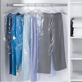 Túi nylong trùm Quần Áo chống bụi, Set 10 túi treo quần áo bằng nhựa trong suốt dành cho tủ đồ-GD697-Nylong