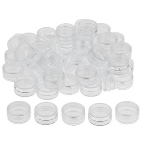 3x 50pcs Reusable Plastic Cosmetic Container Jars Pot for Nails Powder Jewelry