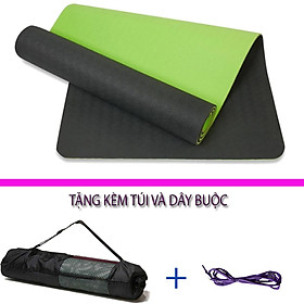 Thảm Tập Yoga Và Gym Chất Liệu Cao Cấp TPE 6mm 2 Lớp DNS012 Đại Nam Sport Chống Trơn+ Tặng Kèm Túi Và Dây Buộc