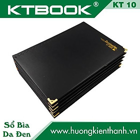  Sổ ghi chép Bìa Da Đen KTBOOK Cao Cấp KT 10 Dày dòng kẻ ngang khổ A4 - 200 trang