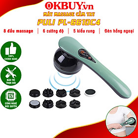 Máy massage cầm tay toàn thân pin sạc 8 đầu PULI PL-661DC4 - 5 chế độ, 6 tốc độ mát xa