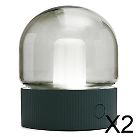 2xModern Mini Table Lamp Portable Bedside Lamp Art Light Night Light Decor Green A