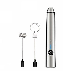Máy Đánh Trứng Đánh Sữa Và Tạo Bọt Cafe Di Động Cầm Tay 3 Tốc Độ Sử Dụng Sạc USB Thép Không Gỉ Cao Cấp