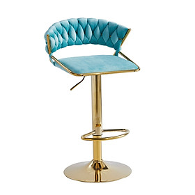 Mua Ghế quầy bar chân tăng giảm CB2164B-F Nội thất Capta Ghế ngồi đảo bếp nệm vải nhung tựa hở lưng độc đáo chân mạ màu vàng Gold tại HCM