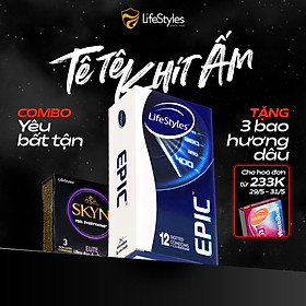 Bao cao su có gai và kéo dài thời gian LifeStyles Epic hộp 12 bao