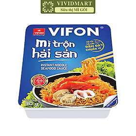 VIFON - Mì khay trộn Vifon hương vị Hải Sản (có gói xốt Hải sản), Mì xào hải sản Vifon khay (90g/khay)