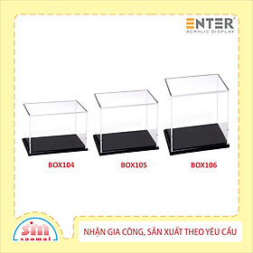 Hộp mica Enter BOX104 10x20x10cm mica dày 2mm, đế đen 5mmx2 chữ nhật nằm