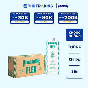 Sữa Dinh Dưỡng Vinamilk Flex Giàu Canxi Không Lactoza - Thùng 12 Hộp 1L