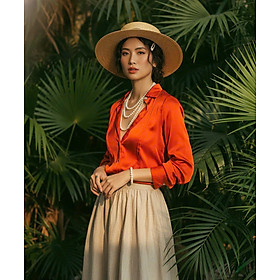 Áo Sơ Mi Tay Dài Thổ, Áo Sơ Mi Nữ Tay Dài Phong Cách Công Sở Thời trang thiết kế Hity TOP173