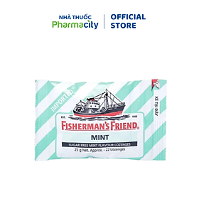 Kẹo cay con tàu FISHERMAN'S FRIEND không đường vị bạc hà (25g)