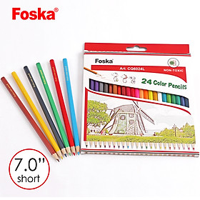 Hộp tròn bút chì 24 màu Foska PTR1024L