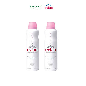 Combo 2 Xịt khoáng Evian Cấp Ẩm Và Làm Dịu Da Spray Brumisateur Natural Mineral Water 150ml