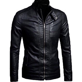 Áo Khoác Da Nam Đen Black Leather ShopN6 Cao Cấp AKD21