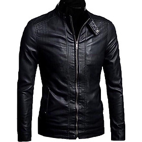 Hình ảnh Áo Khoác Da Nam Đen Black Leather Cao Cấp AKD21