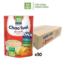 Hình ảnh Thùng 30 Gói Cháo Tươi Baby Sài Gòn Food Gà Cà Rốt 240g