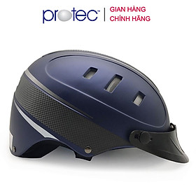 Nón Bảo Hiểm Nửa Đầu Protec Rosa RLW Phối Màu  - Xanh Dương - Cacbon