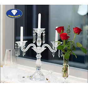 Mua Chân nến pha lê 3 tay Bohemia Crystal cao 42cm Hàng chính hãng