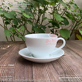 Mua Ly tách sứ uống cafe capuchino 250ml men trắng dáng Nhật gốm sứ Bát Tràng cao cấp