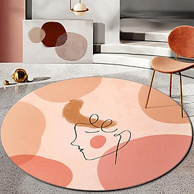 3d Abstract Figure Print Carpet Crystal Velvet Round Floor Pad Household Floor Cover