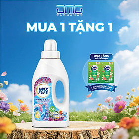 MUA 1 TẶNG 2: Chai Nước Xả Vải Maxpure Hương Thư Thái 2L TẶNG 2 Túi Nước Rửa Chén Hương Chanh Đào