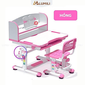 Mua bàn ghế học sinh Lumili R08 có giá sách chống gù chống cận  bàn học thông minh kèm kệ sách phù hợp cho học sinh tiểu học
