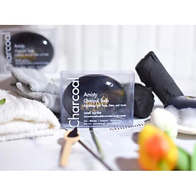 Xà phòng tắm tẩy tế bào chết AMISTY CHARCOAL SOAP giúp da sạch sáng khỏe mềm mịn ko gây nhờn rít khô da