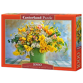 Xếp hình puzzle hoa mùa xuân với chậu xanh 1000 mảnh CASTORLAND C-104567