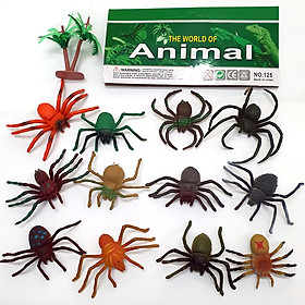 Bộ 12 ĐỒ CHƠI NHỆN GIẢ như thật 5-7 cm MÔ HÌNH NHỆN NHỰA Spider chọc ghẹo