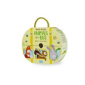 Vali xếp hình 20 miếng Chuyến xe bus của các chú thú hãng SASSI JUNIOR ANIMALS ON A BUS tặng kèm cuốn sách tiếng Anh