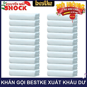 Combo 20 cái Khăn gội bestke 100% cotton xuất khẩu dư, màu trắng hotel