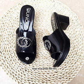 Dép nữ trung niên quai ngang khóa tròn 5cm