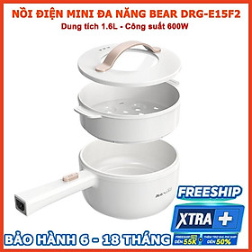Nồi điện mini đa năng Bear 1.6L (kèm khay hấp) nồi lẩu điện mini, Anh Lam Store - Hàng chính hãng - DRG-E15F2_1.6L