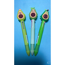 Combo 3 bút bi 3 ngòi có đuôi hình trái bơ rất cute (màu ngẫu nhiên)