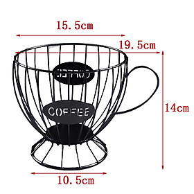 Hình ảnh Coffee Pod Holder Mug Cup Organizer Storage Basket Bowl Large Capacity Golden