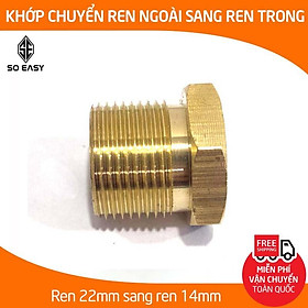 Mua Khớp chuyển ren ngoài 22mm sang ren trong 14mm – phụ kiện máy rửa xe – khớp nối chuyển ren – đầu nối ren 22mm C0004-28