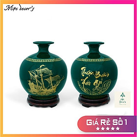 Mua Bình hút lộc  lọ hoa hút tài lộc trơn thuận buồm xuôi gió xanh lam