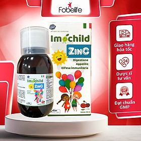 Siro Bổ Sung Kẽm Giúp Trẻ Hấp Thụ Tốt Tăng Sức Đề Kháng Imochild Zinc Nhập Khẩu Ý  ( Chai 100ml )